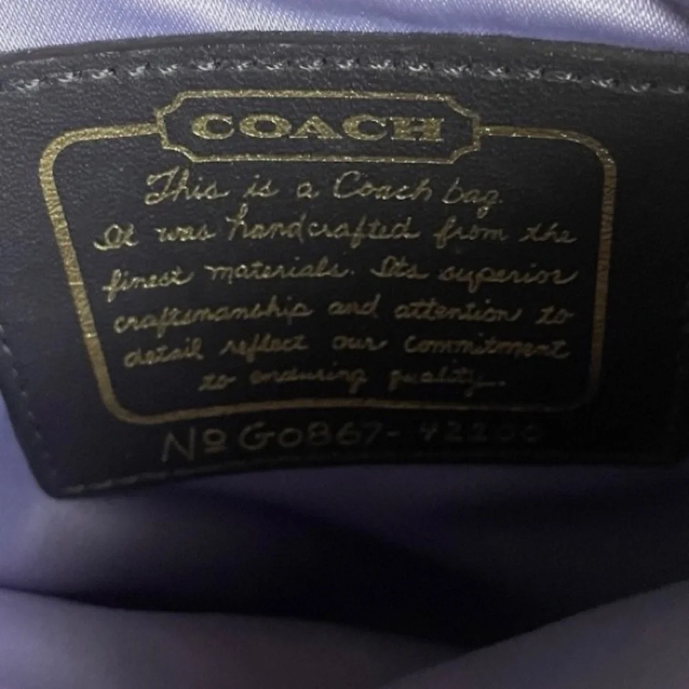 VTG Coach Brown Jacquard Crossbody Bag with Gold Studs